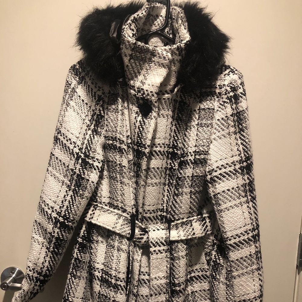 NWT Winter Coat with Removable Fur-Trim Hood